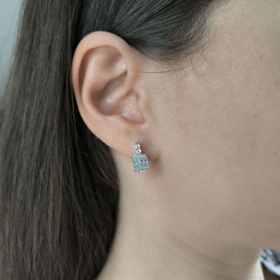 Silver Earrings with Fianites