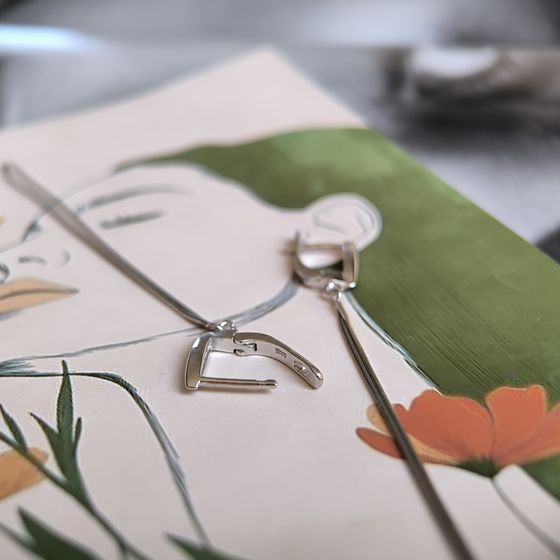 Silver earrings without stones