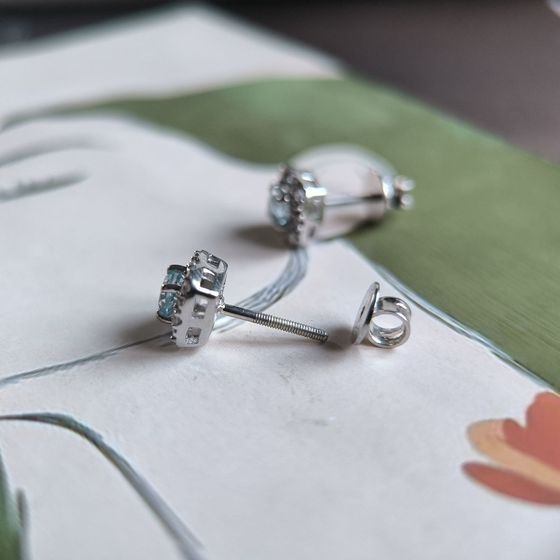 Серебряные серьги с топазом 0.85ct