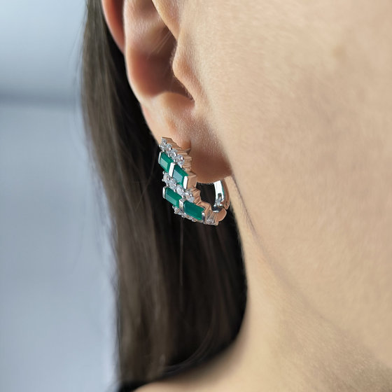 Серебряные серьги с агатом 5.288ct