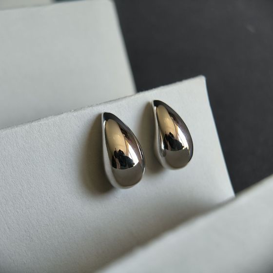 Silver earrings without stones