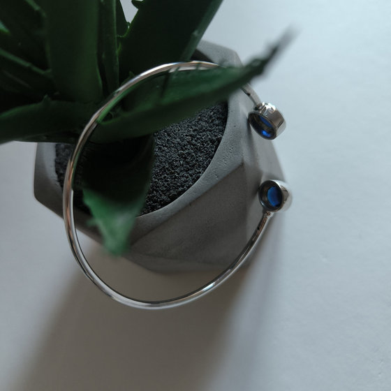 Срібний браслет з сапфіром nano 4.52ct