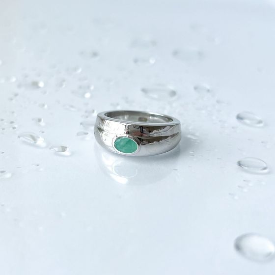 Срібна каблучка зі смарагдом 0.4ct