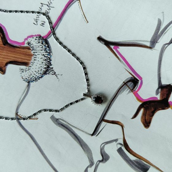 Серебряная подвеска с гранатом 1.094ct