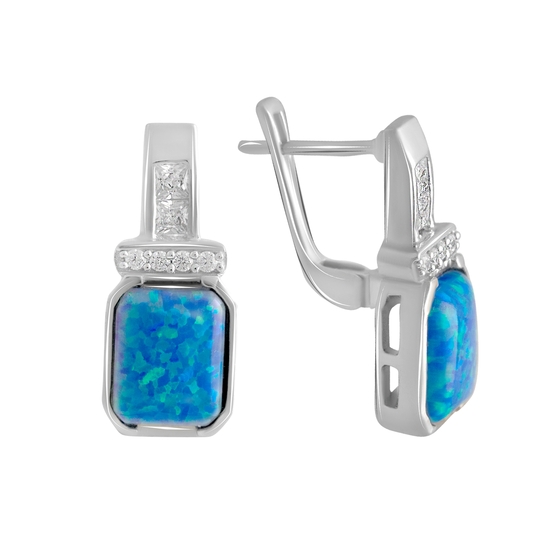 Серебряные серьги с опалом Серебряные серьги с опалом