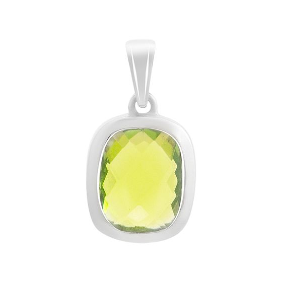Silver pendant with chrysolite