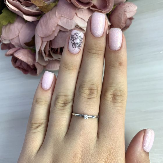 Gold ring with diamond 0.06ct