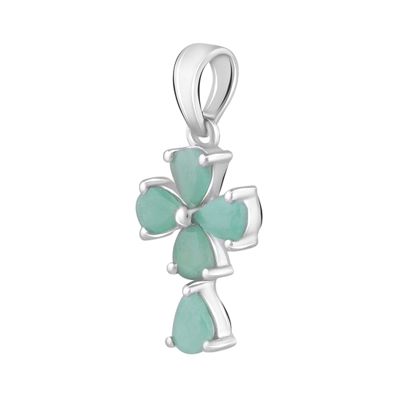 Серебряный крестик с изумрудом 1.385ct