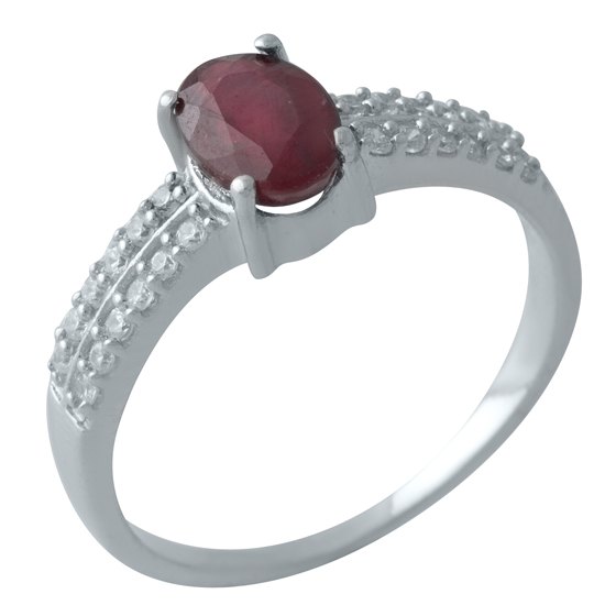 Silver ring with a 1.46-carat ruby