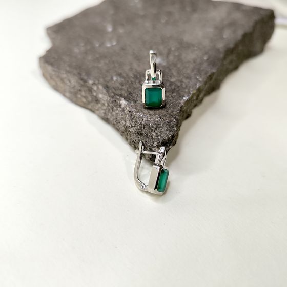 Серебряные серьги с агатом 2.867ct