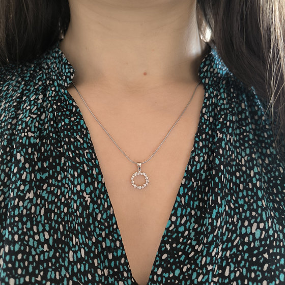 Серебряная подвеска с фианитами