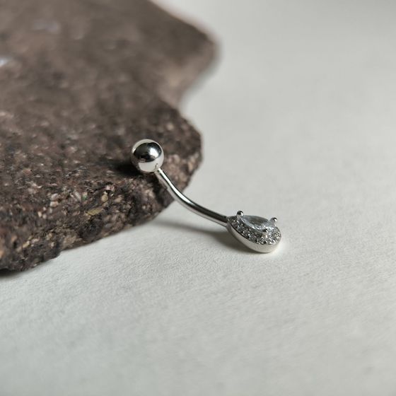 Серебряный пирсинг с фианитами