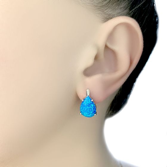 Серебряные серьги с опалом 2.55ct