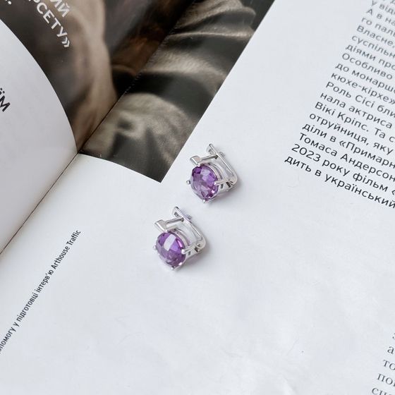 Серебряные серьги с александритом 7.337ct
