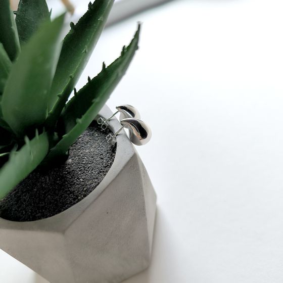 Silver earrings without stones