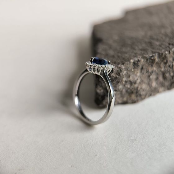 Серебряное кольцо с сапфиром nano 0.853ct