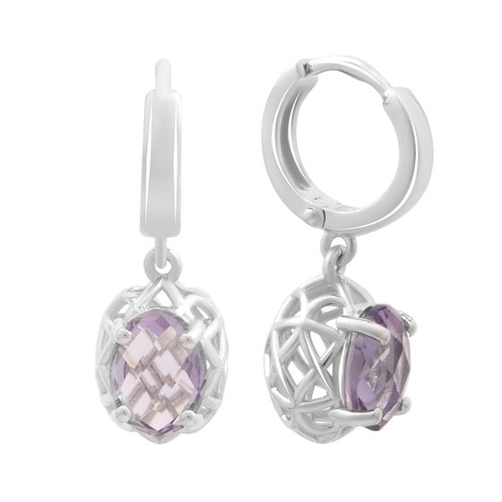 Срібні сережки з аметистом 1.99ct