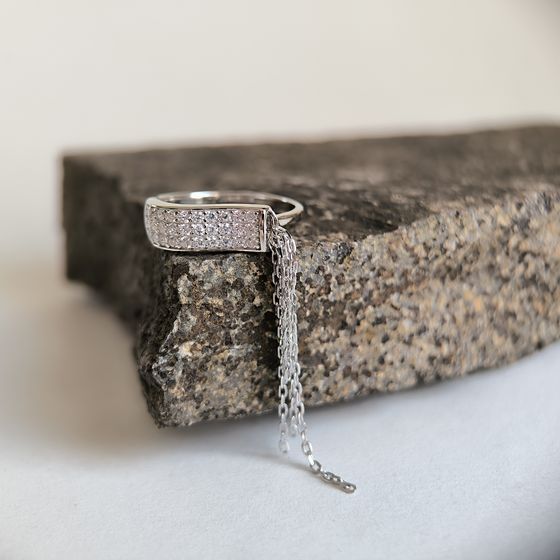 Silver Ring with Fianites