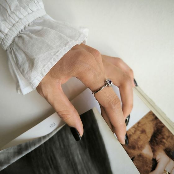 Silver ring with amethyst 0.345ct