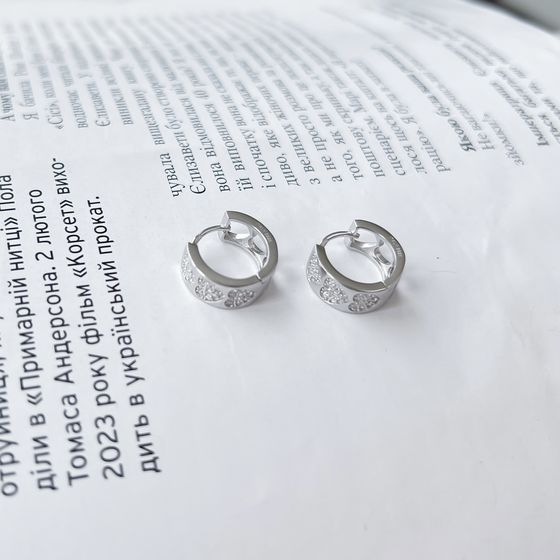 Silver Earrings with Fianites