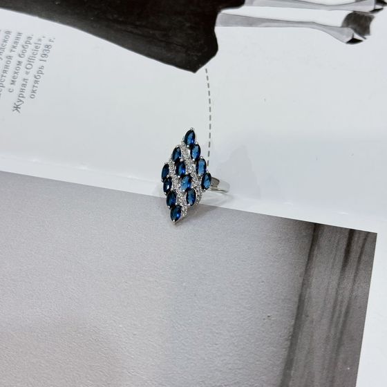 Серебряное кольцо с сапфиром nano 2.435ct