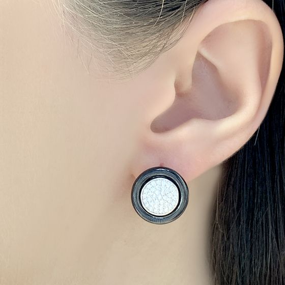 Silver earrings with ceramics