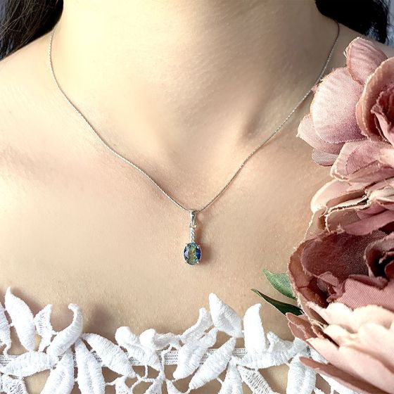 Серебряная подвеска с мистик топазом