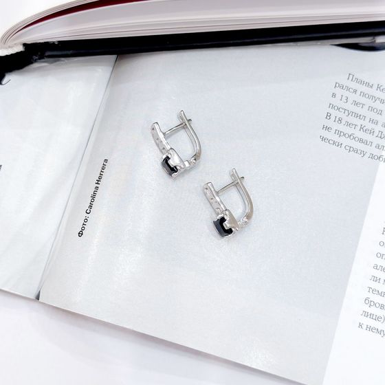 Срібні сережки з сапфіром 1.608ct
