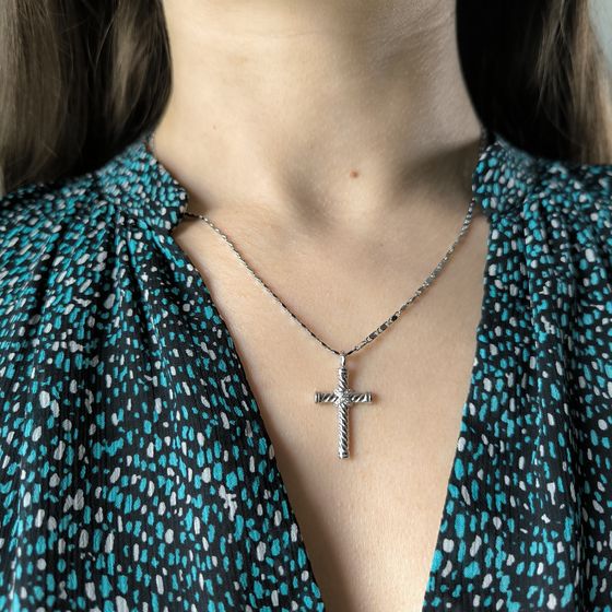 Silver cross without stones