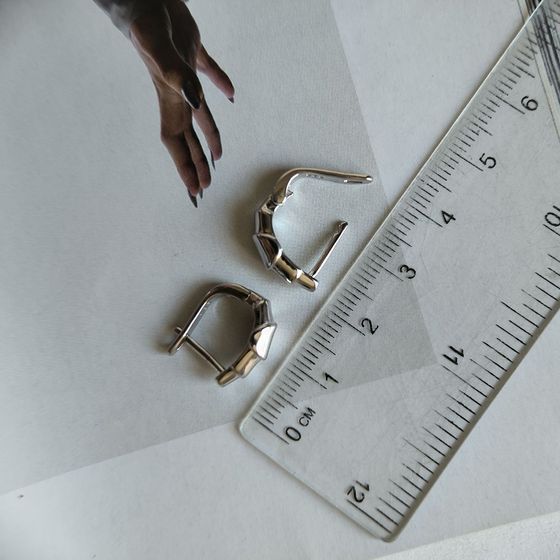 Silver earrings without stones