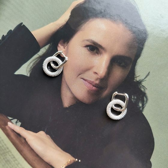 Silver Earrings with Fianites