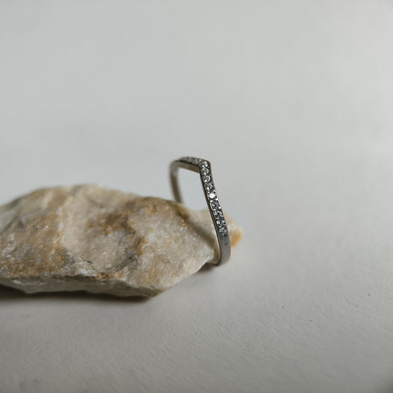 Silver ring with cubic zirconia