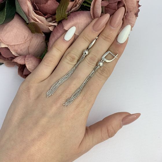 Silver earrings without stones