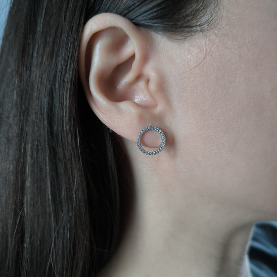 Silver Earrings with Fianites