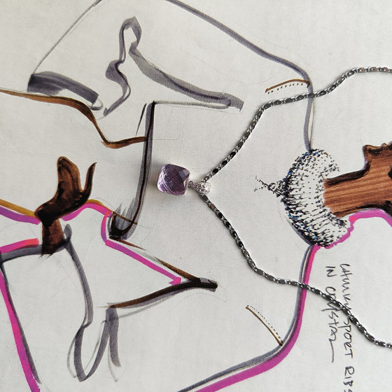 Серебряная подвеска с фианитами