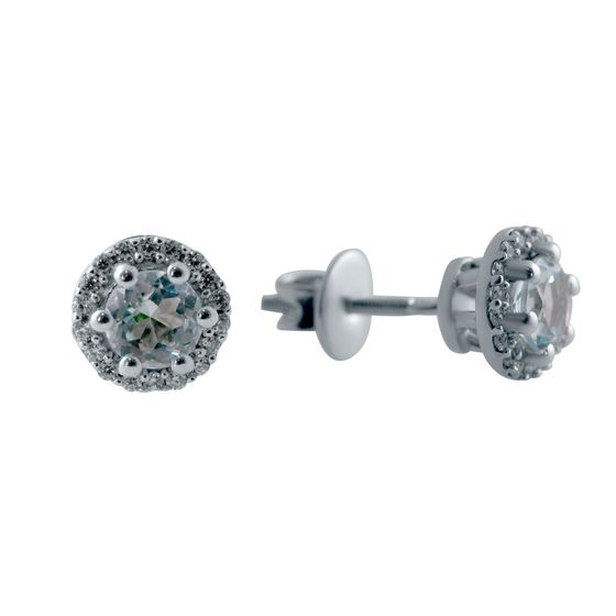 Silver earrings with a 1.572-carat topaz