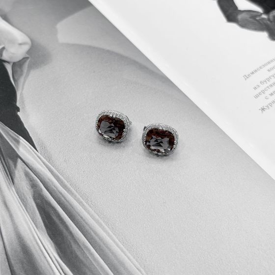 Серебряные серьги с султанитом 10.415ct