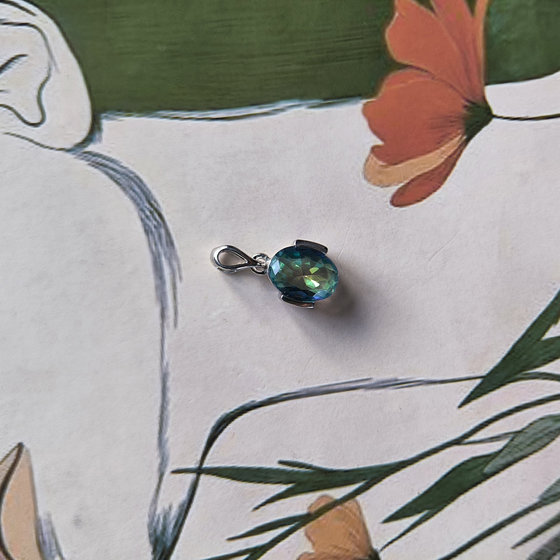 Серебряная подвеска с мистик топазом 0.933ct