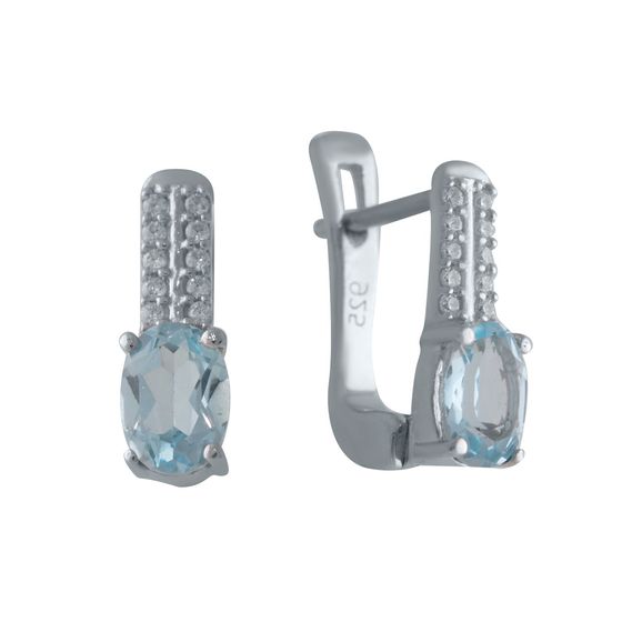 Серебряные серьги с топазом 2.117ct