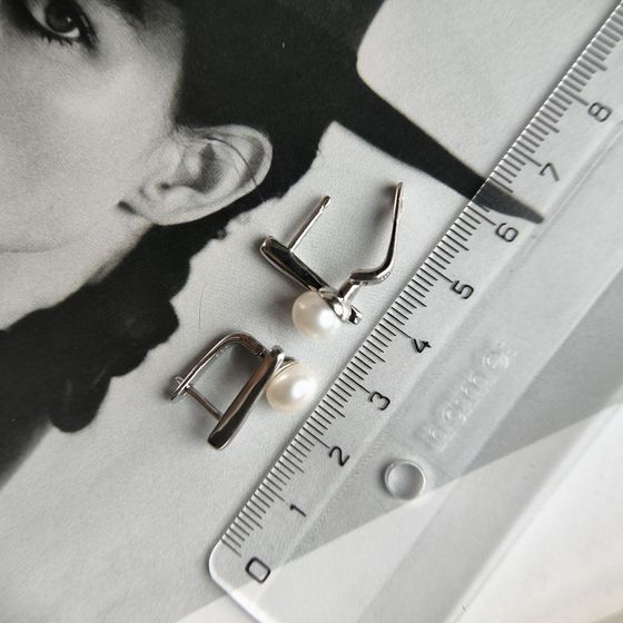 Серебряные серьги с жемчугом