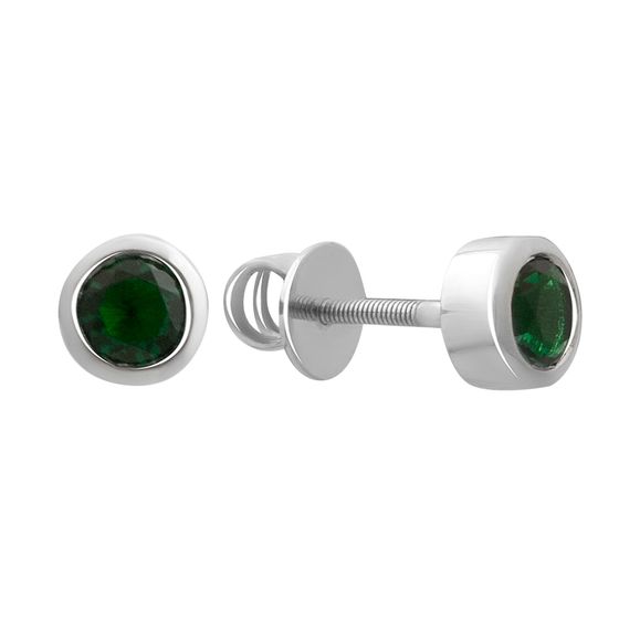 Silver earrings with emerald nano 0.77ct