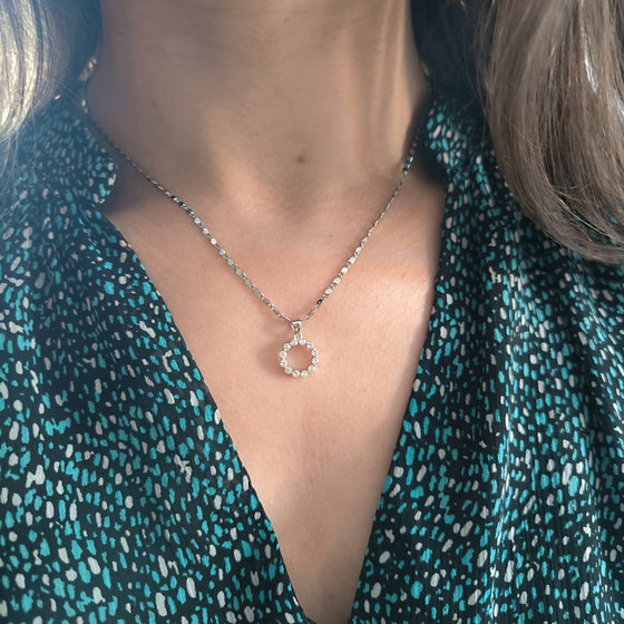 Серебряная подвеска с фианитами