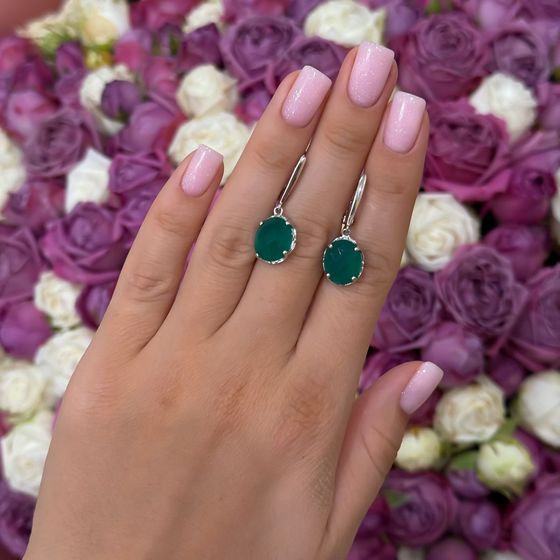 Серебряные серьги с агатом 8.435ct