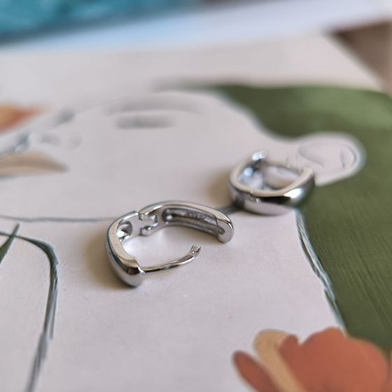 Silver earrings without stones