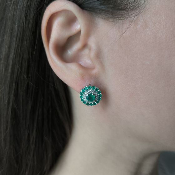 Срібні сережки з агатом 2.561ct