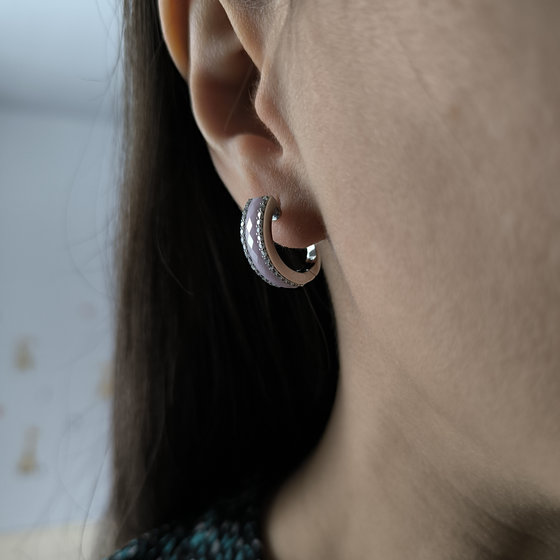 Серебряные серьги с керамикой