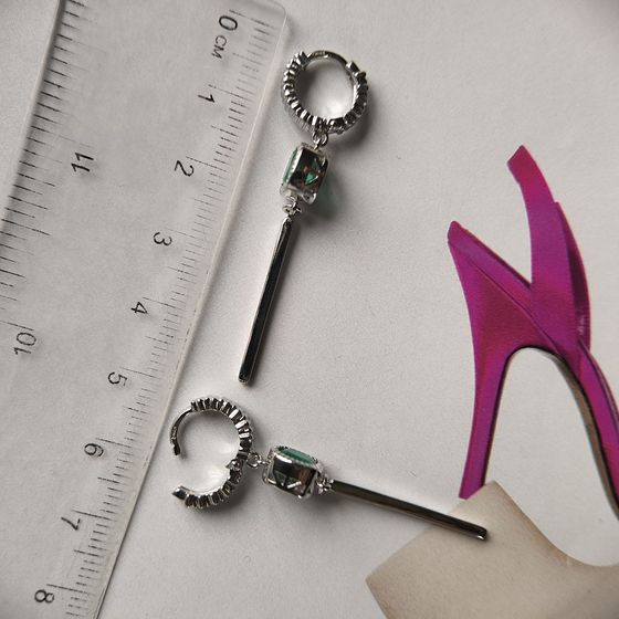 Серебряные серьги с агатом 1.55ct