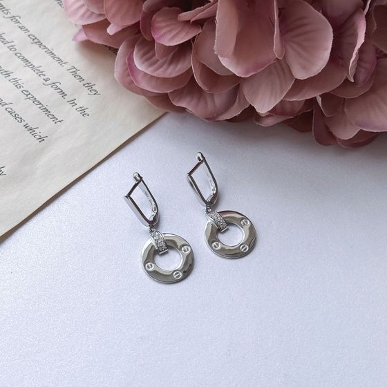 Silver Earrings with Fianites