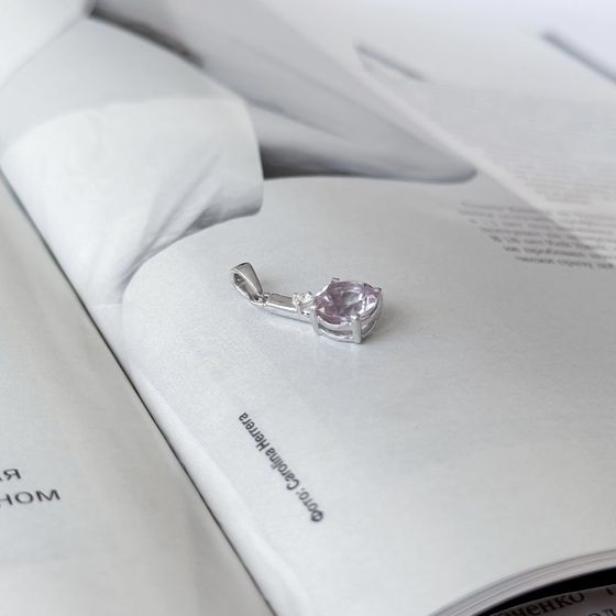 Серебряная подвеска с аметистом 1.703ct
