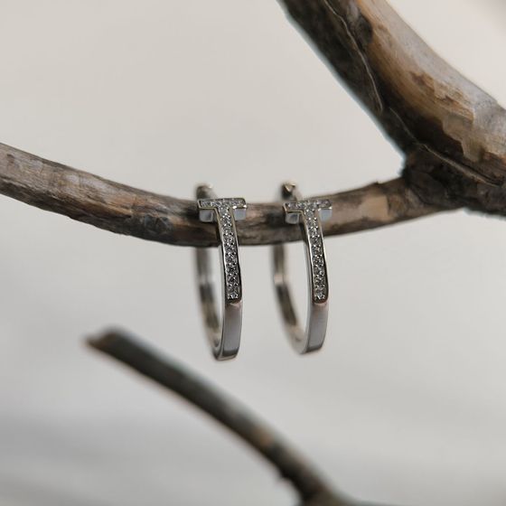 Серебряные серьги с фианитами